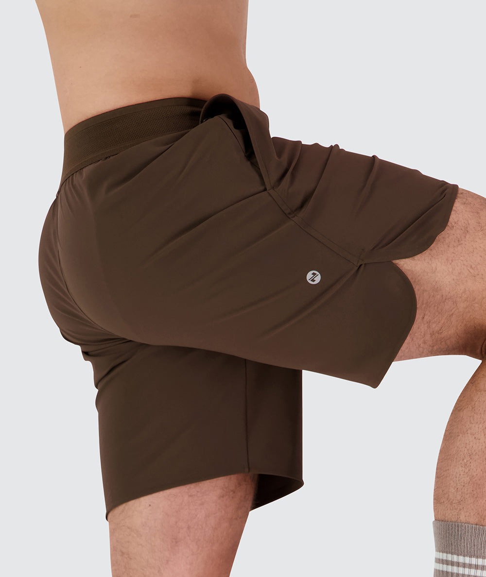 Men's performance shorts#color_coffee-bean