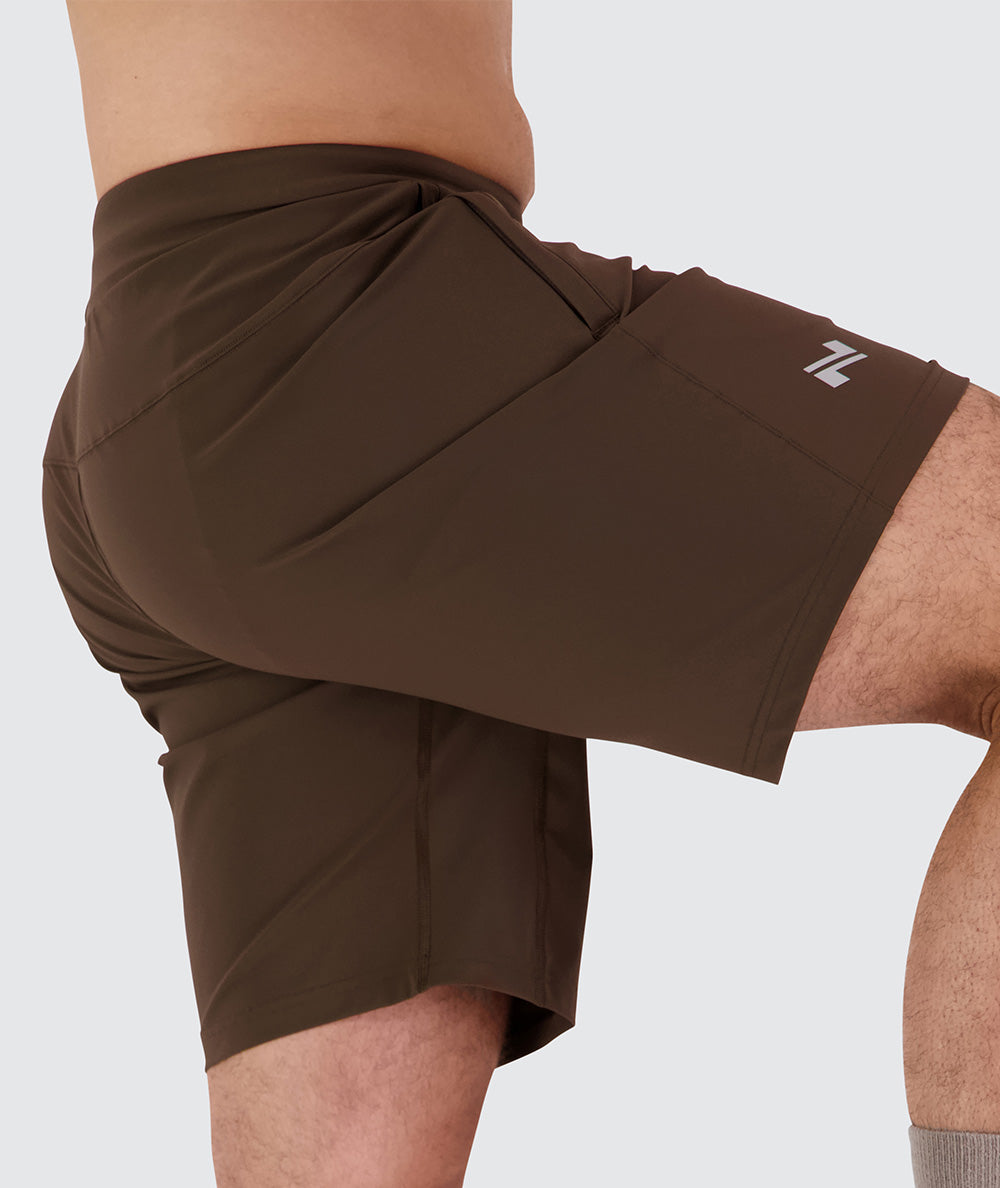 Men's training shorts#color_coffee-bean