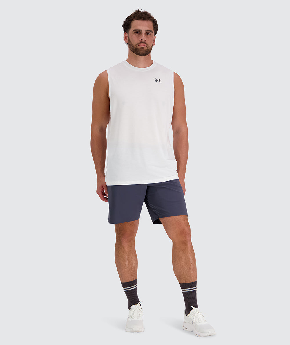 Best training muscle tank for men, Model 179 cm / size L#color_white