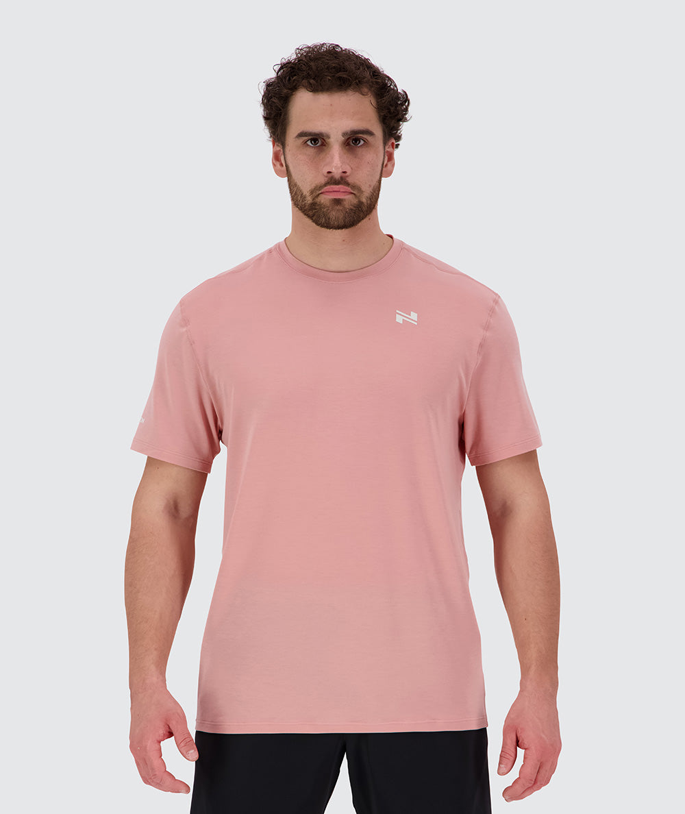 Bestseller Men's Training T-Shirt, Model 179 cm / size L#color_mauve-pink