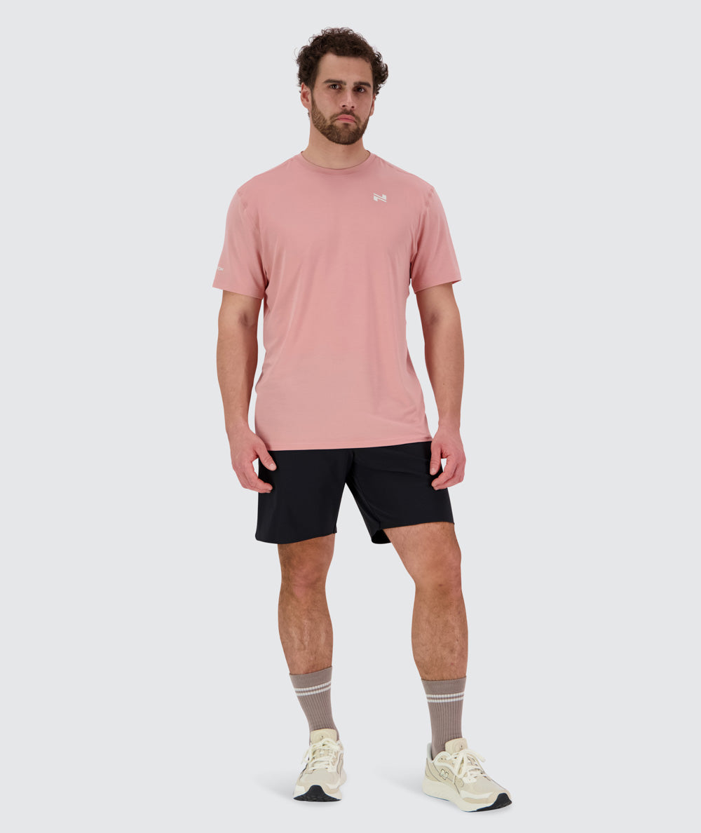 Bestseller Men's Training T-Shirt, Model 179 cm / size L#color_mauve-pink