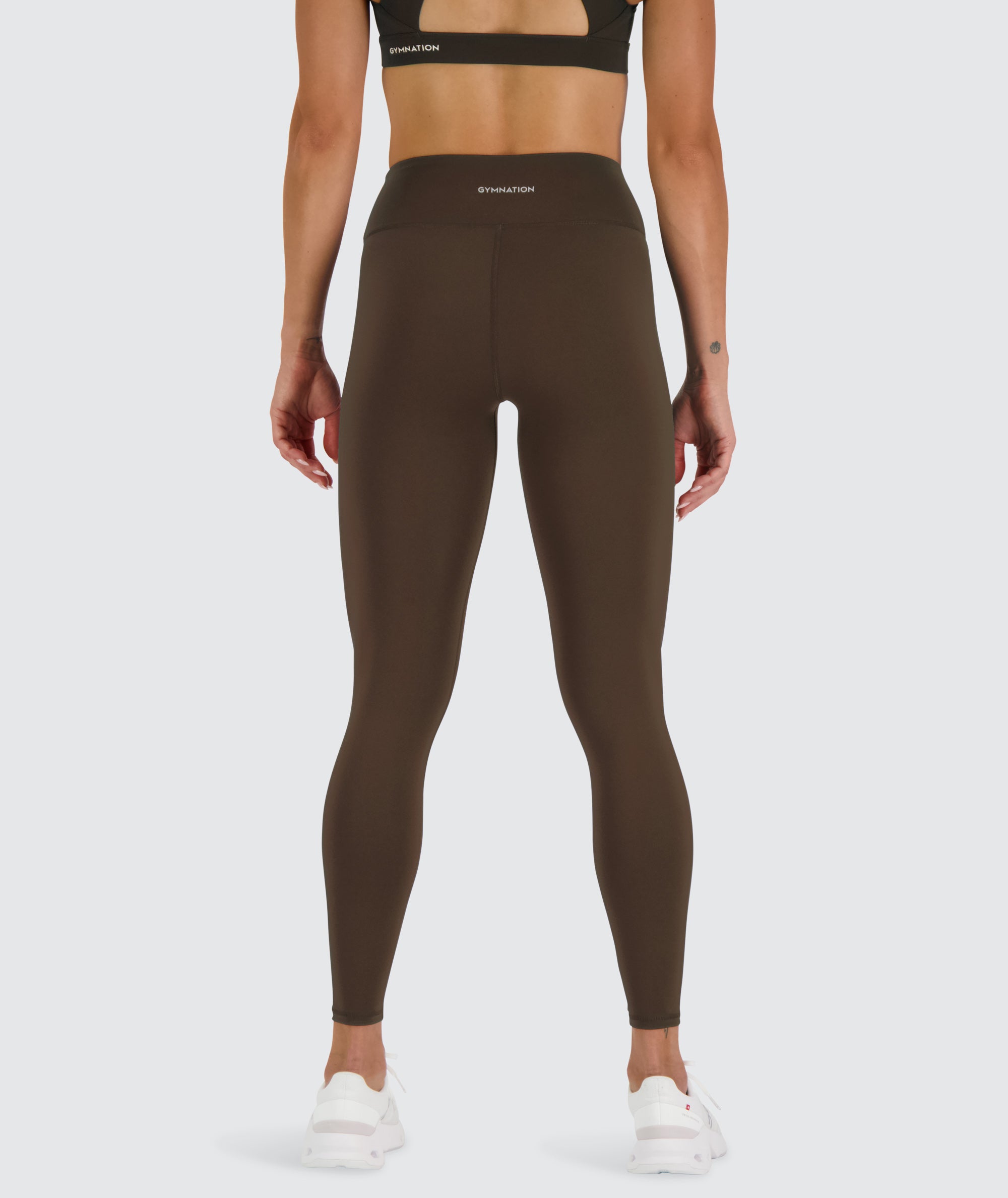 Mid-Waist Training Tights#color_coffee-bean