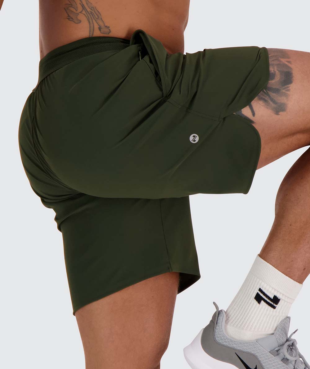 performance shorts#color_army-green