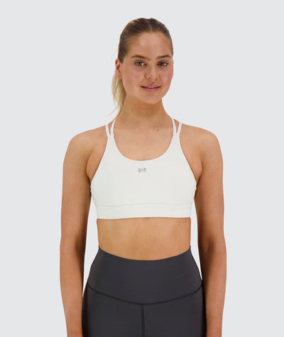 strappy sports bra#white