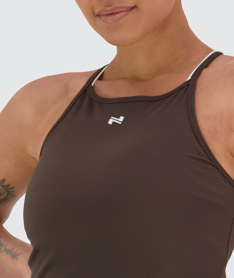 strappy ribbed top#color_coffee-bean