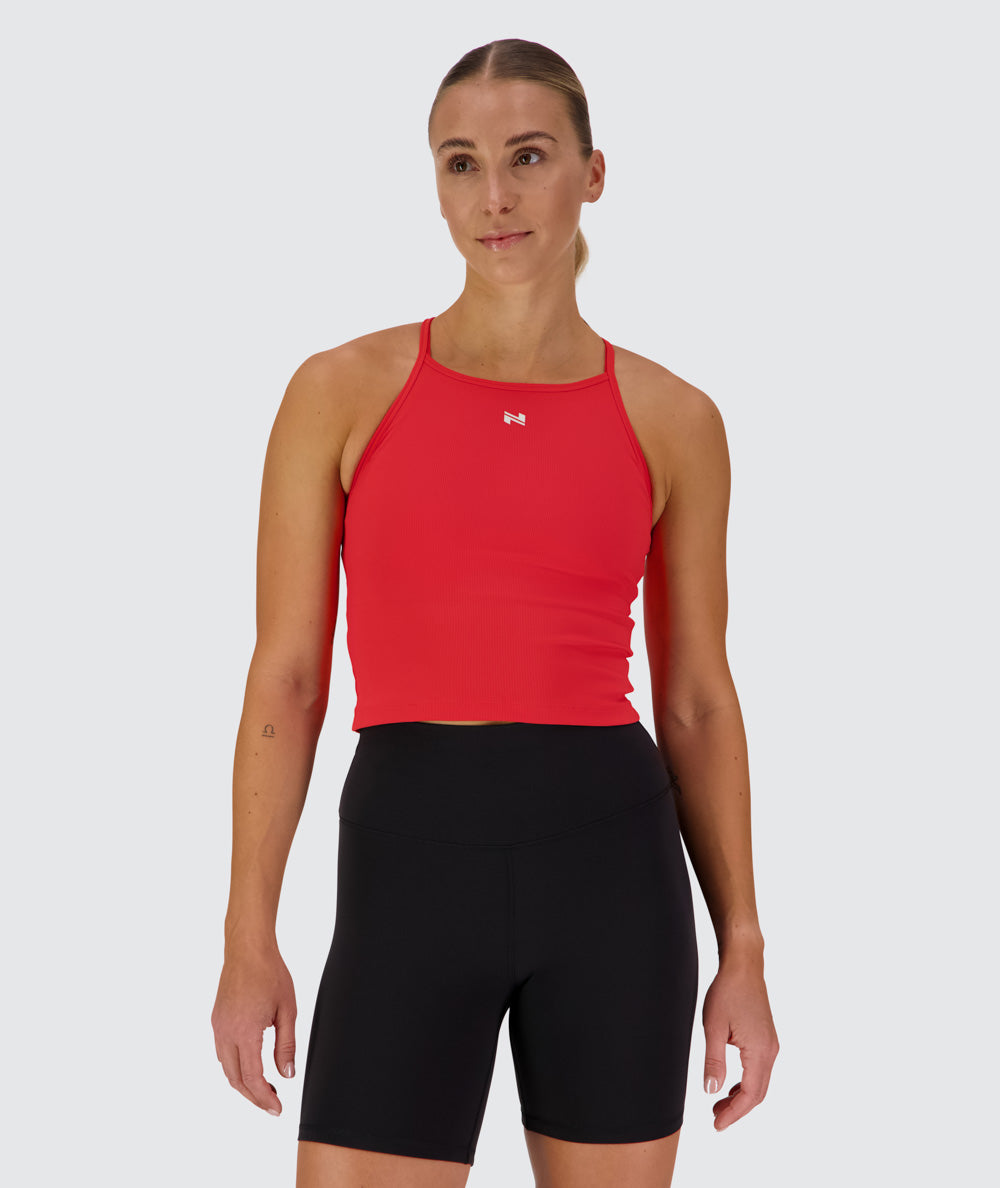 Women's Strappy Top, Model 176cm / size S#color_candy-red