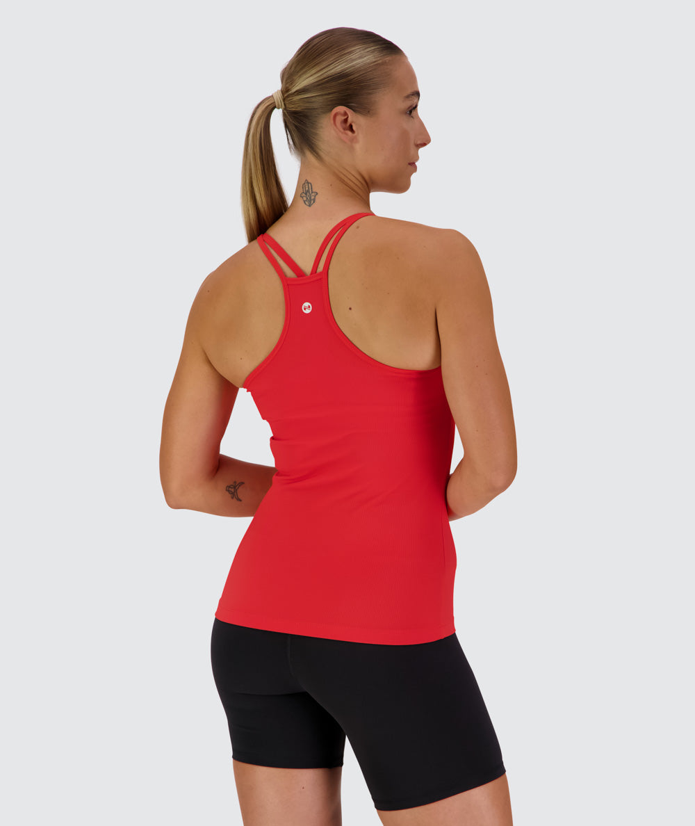 Women's Strappy Top, Model 176cm / size S#color_candy-red