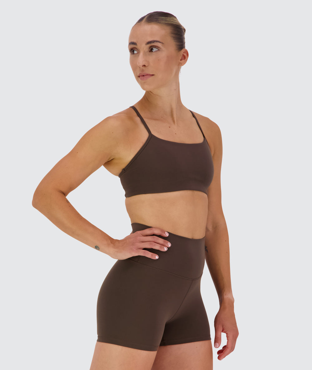 SuperSoft Sports Bra, Model 176 cm / size S#color_coffee-bean