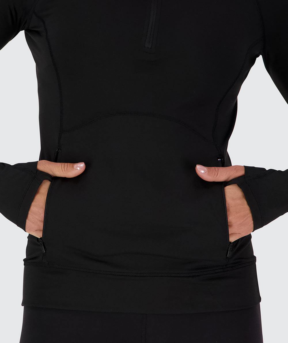 Women's fitted hoodie, Model 176 cm / size S#color_black