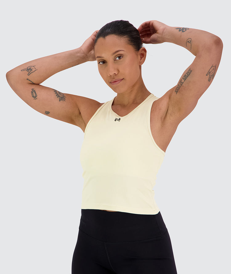 Women's Ribbed Top for CrossFit#color_off-white