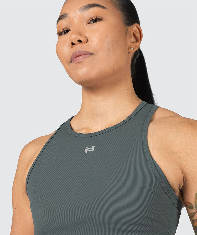 Women's Ribbed Top for CrossFit#color_sage