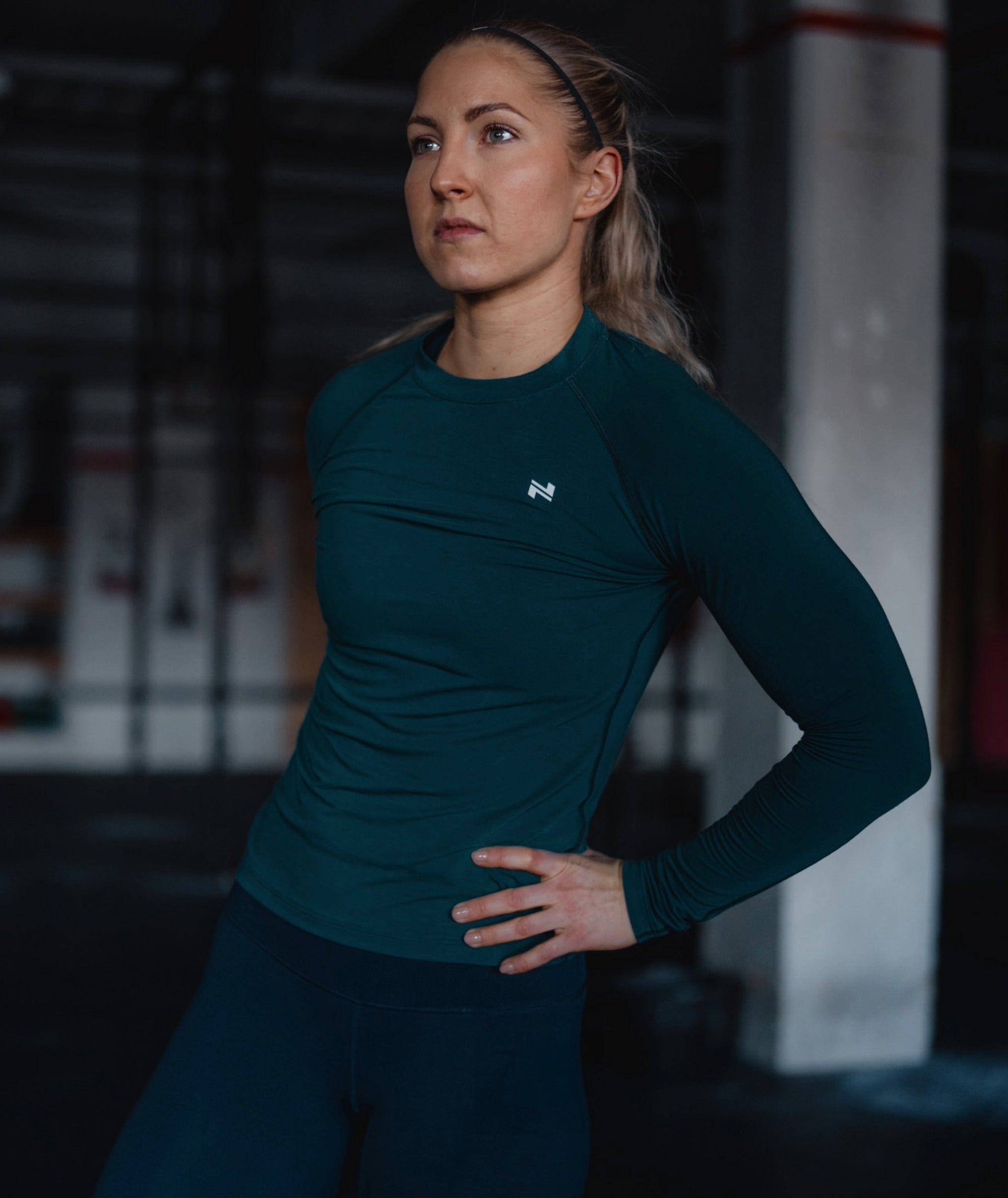 women's training longsleeve #forest-green