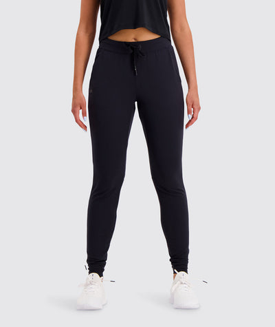 LEINIDINA Womens Jogger Pants High Waisted Sweatpants with Pockets Tapered  Casual Lounge Pants Loose Track Cuff Leggings Black Medium